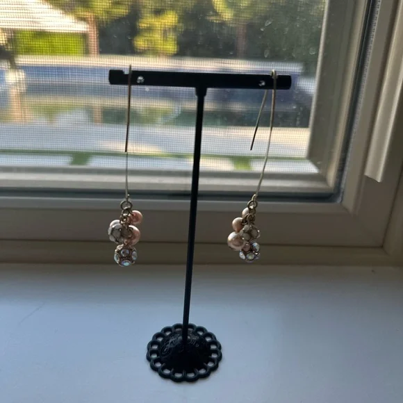 Cache Golden Rhinestone Earrings - Picture 3 of 6